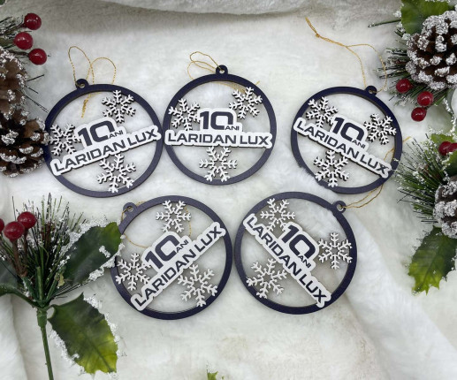 Ornament Craciun din placaj cu logoul companie 6 image 4