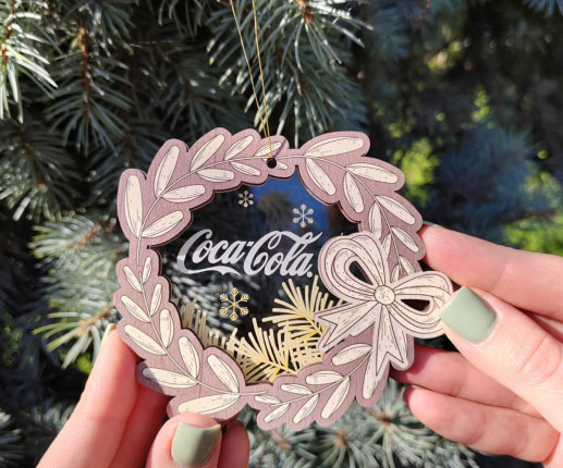 Ornament Craciun din placaj cu logoul companie 12