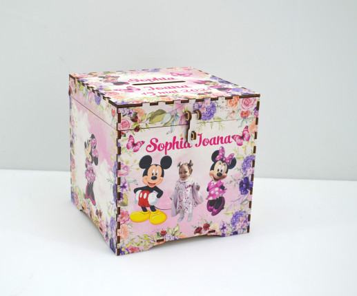 Cutie de dar pentru botez cu Minnie  si Mickey mouse