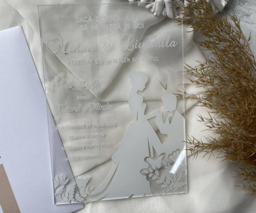 Invitatii pentru nunta cu mire si mireasa 2 image 2