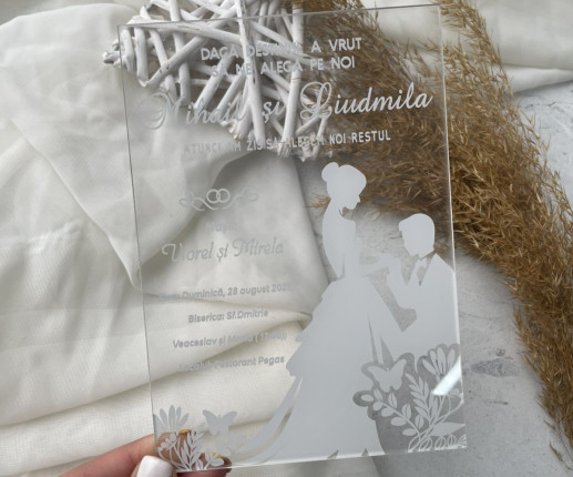 Invitatii pentru nunta cu mire si mireasa 2 image 3