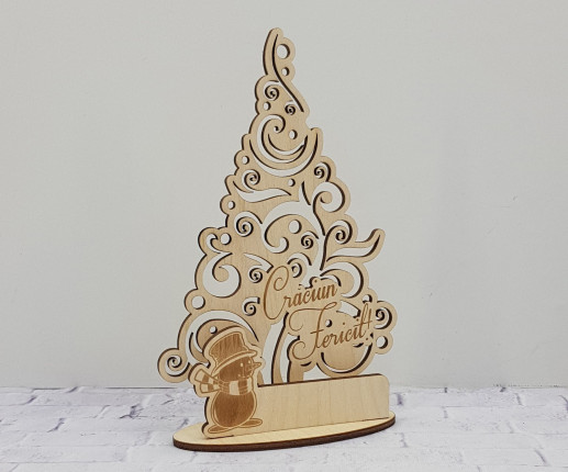 Brad din lemn Craciun Fericit image 2