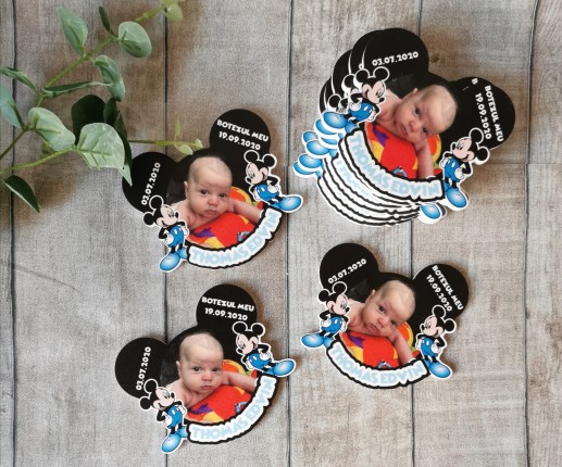 Mărturii magneți pentru botez Mickey Mouse