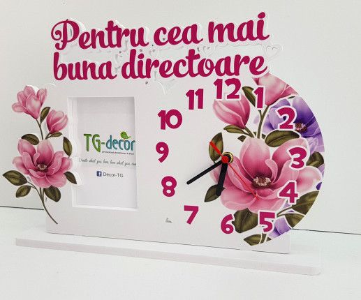 Ceas din plastic cu flori