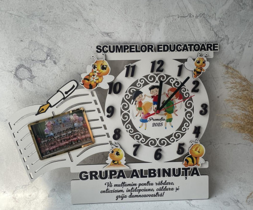 Ceas din lemn cu albinuțe 1 image 2