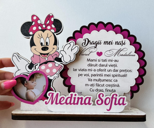 Trofeu personalizat din fanera cu Minnie Mouse 1 image 2