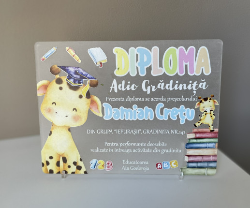 Diplomă din pet Adio Gradiniță,, cu girafă image 2