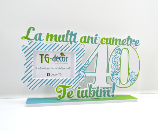 Rama foto cu print albastru , verde