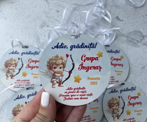 Medalii din lemn ,,Adio Gradiniță,, cu Îngeraș
