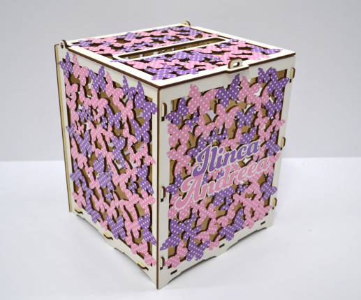 Cutie de dar pentru botez cu Fluturi 2