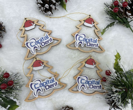 Ornament Craciun din placaj cu logoul companie 5 image 5