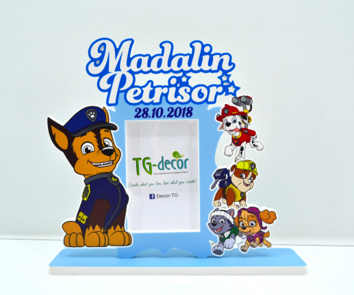 Rama foto personalizată cu Paw Patrul