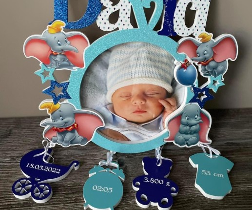 Rama foto rotundă cu Elefănțelul Dumbo image 2