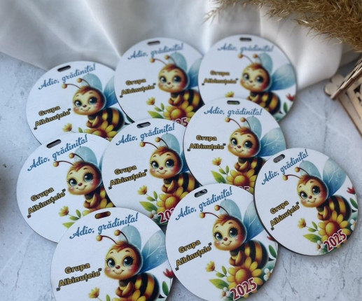Medalii din lemn ,,Adio Gradiniță,, cu albinuță 2 image 2