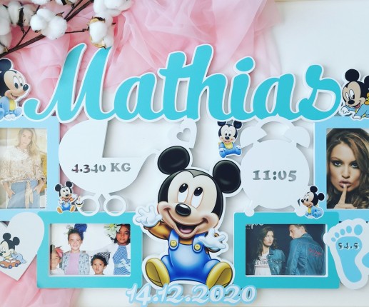 Рамка на 4 фото -  Микки Маус малыш