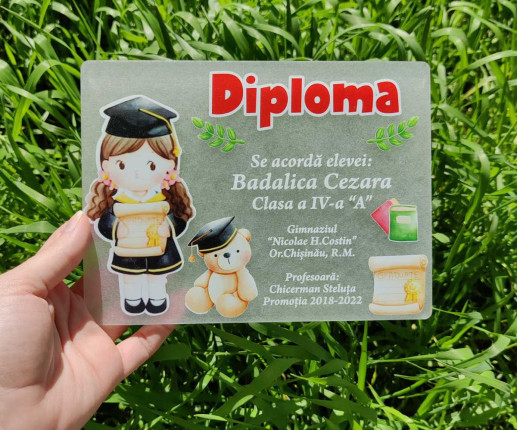 Diplomă din pet pentru  absolvenții treptei primare