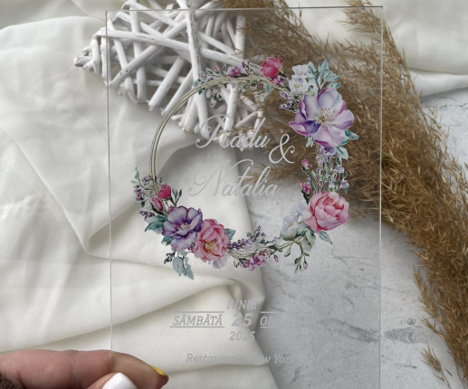 Invitatii pentru nunta cu flori image 3