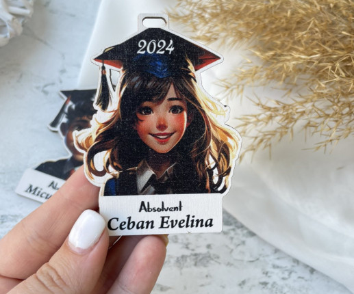 Medalii din lemn ,,Adio gradiniță,, cu baiat si fetita image 3