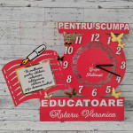 Ceas din lemn cu fluturasi din acril thumb-image 2