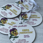 Medalii din lemn ,,Adio gradinita,, cu flori violete thumb-image 1