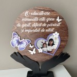 Круглый персонализированный трофей из фанеры воспитателю "Бабочка" thumb-image 2