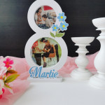 Rama foto in forma de cifra 8 cu flori albastri thumb-image 1