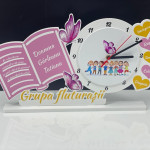 Ceas din plastic cu copii roz thumb-image 1