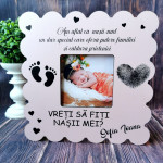 Invitații  din lemn pentru nași cu poză thumb-image 1