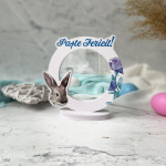 Ramă foto cu flori Paște Fericit cu Iepuras 1 thumb-image 1