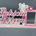 Rama foto personalizata pentru fete roz cu buline cu Elefant thumb-image 2