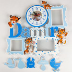 Рамка - Часы  на 3 фото - Тигр thumb-image 1