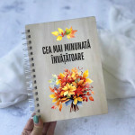 Деревянный блокнот с букетом из листьев thumb-image 1