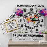 Wooden Clock with Flowers 1 thumb-image 1