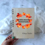 Carnet din lemn coroniță cu frunze thumb-image 1