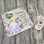 Invitații  din lemn pentru nani cu elefanțel thumb-image 2