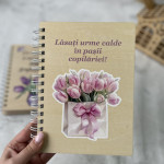 Блокнот из дерева с розовыми тюльпанами thumb-image 1