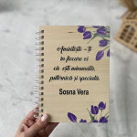 Carnet din lemn cu lalele violete thumb-image 1