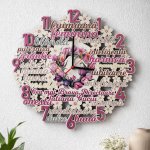 Ceas din lemn cu flori thumb-image 2