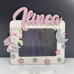 Rama foto din lemn pentru fetițe cu iepuraș thumb-image 1