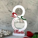 Rama foto in forma de cifra 8 cu lalea rosie thumb-image 1