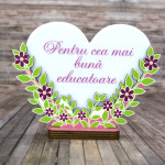 Трофей с персонализацией в форме сердца из белого оргстекла и фанеры" Группа Ангелочки" thumb-image 1