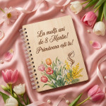 Carnet din lemn cu flori 1 thumb-image 1