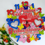 Ceas din lemn cu fluturi colorati thumb-image 1