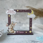 Rama foto din lemn pentru fetițe cu Iepuras thumb-image 1