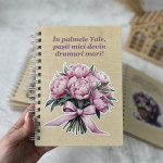 Carnet din lemn cu bujori thumb-image 1