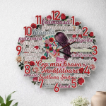 Wooden Clock with Lady and Flowers thumb-image 1