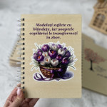 Деревянный блокнот с корзинкой цветов thumb-image 1