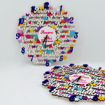 Ceas din lemn cu flori si fluturi thumb-image 2