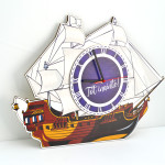 Ceas din lemn cu Corabie thumb-image 2
