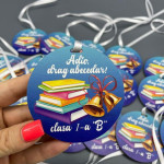 Medalii din lemn ,,Adio dragă Abecedar,, cu clopoțel thumb-image 2